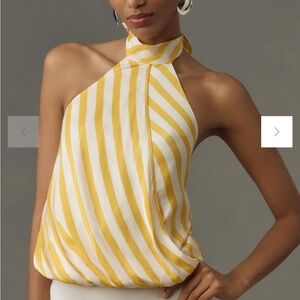 NWT Anthropologie Maeve Halter Scarf Bubble-Hem Tank